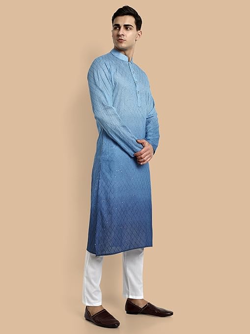 Men's Cotton Chikankari Embroidered Kurta